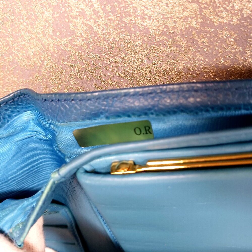 🔥💎 Chanel Caviar Kiss Lock Leather CC Logo Long Wallet Purse Blue Full set - Picture 11 of 16